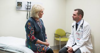 Cancer in the Commonwealth Dr. Dan Flora meets with female cancer patient.