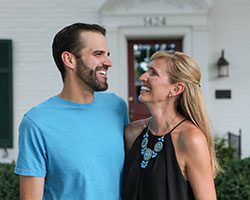 Matt Richard and his spouse embrace