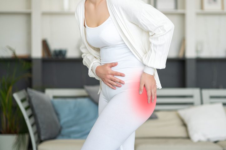 Woman with hip pain