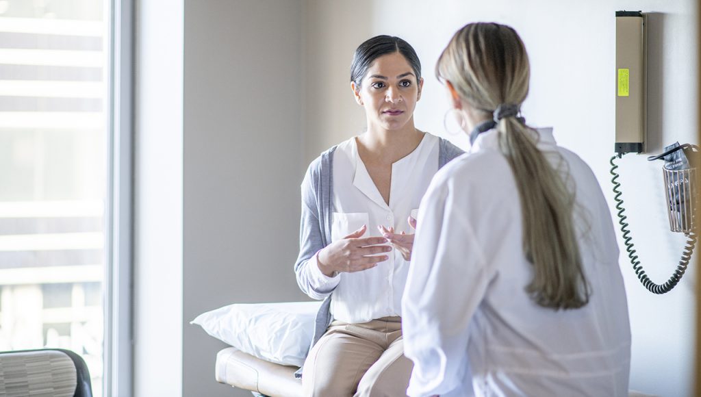 Female patient at doctor's office