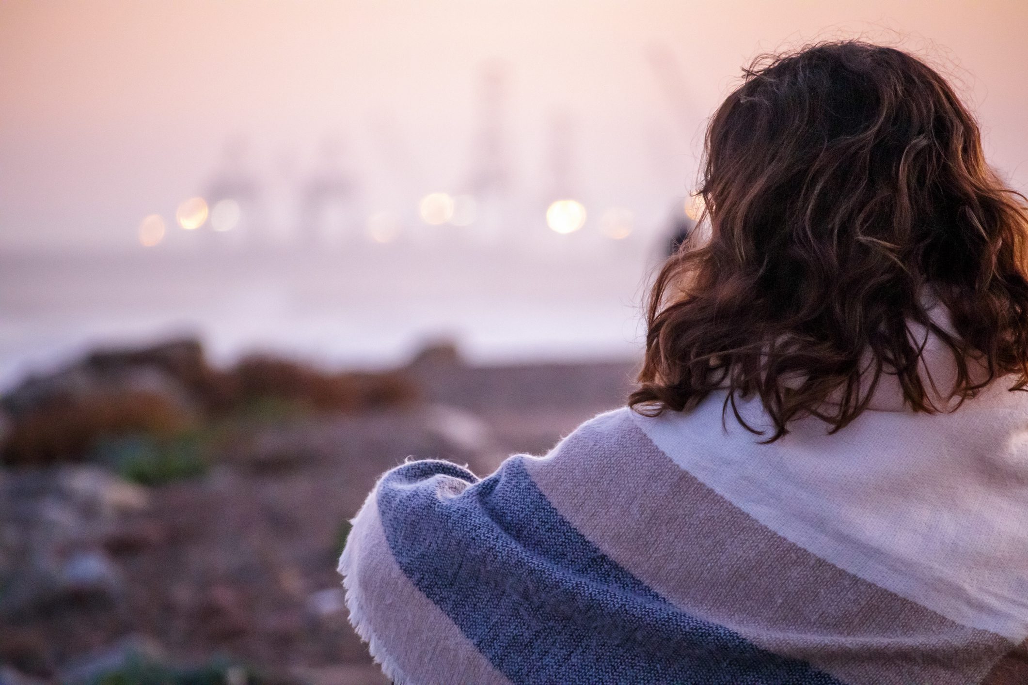 Adult woman on the bench thinking. Adult woman on the bench thinking.