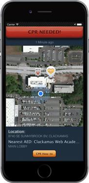 pulsepoint_screenshot_for_website_11-4-2015-jpg.tmb-esize–375 PulsePoint CPR Mobile App displayed on a mobile phone.